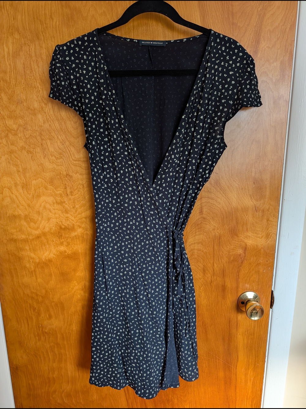Brandy Melville Navy Mini Wrap Dress - Picture 4 of 4